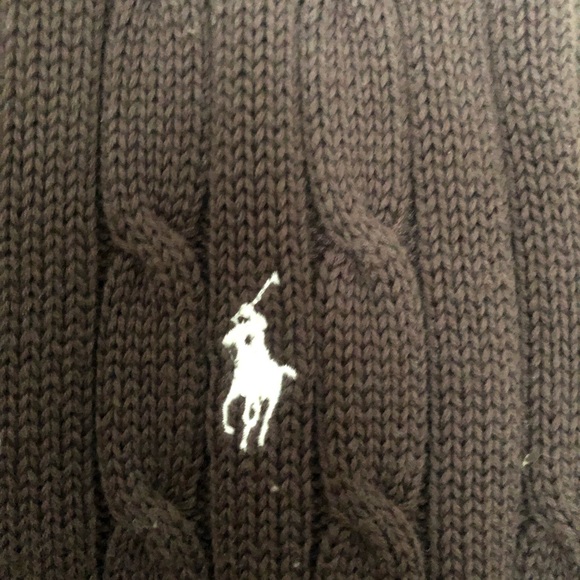 Womens Polo chocolate brown knit top short sleeve - Picture 2 of 3